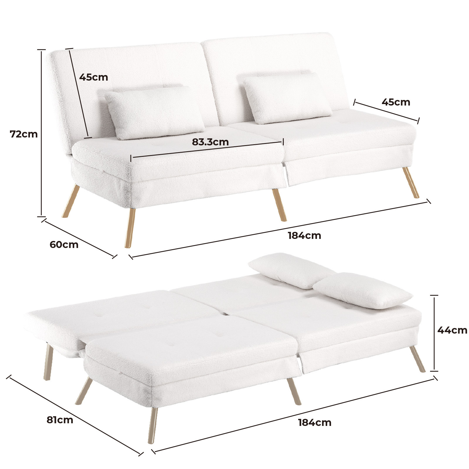 Canapé-lit 3 places convertible