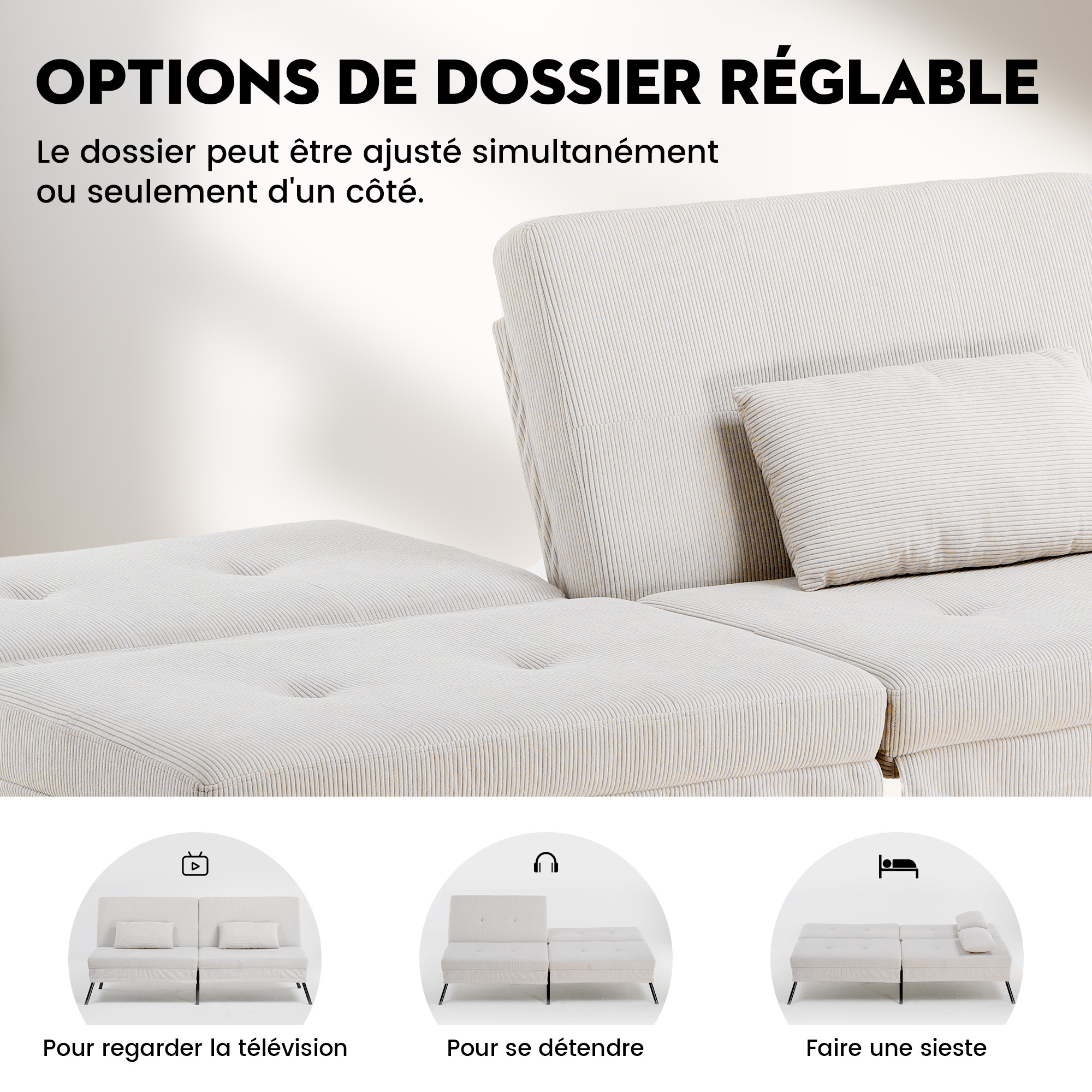 Canapé-lit 3 places convertible