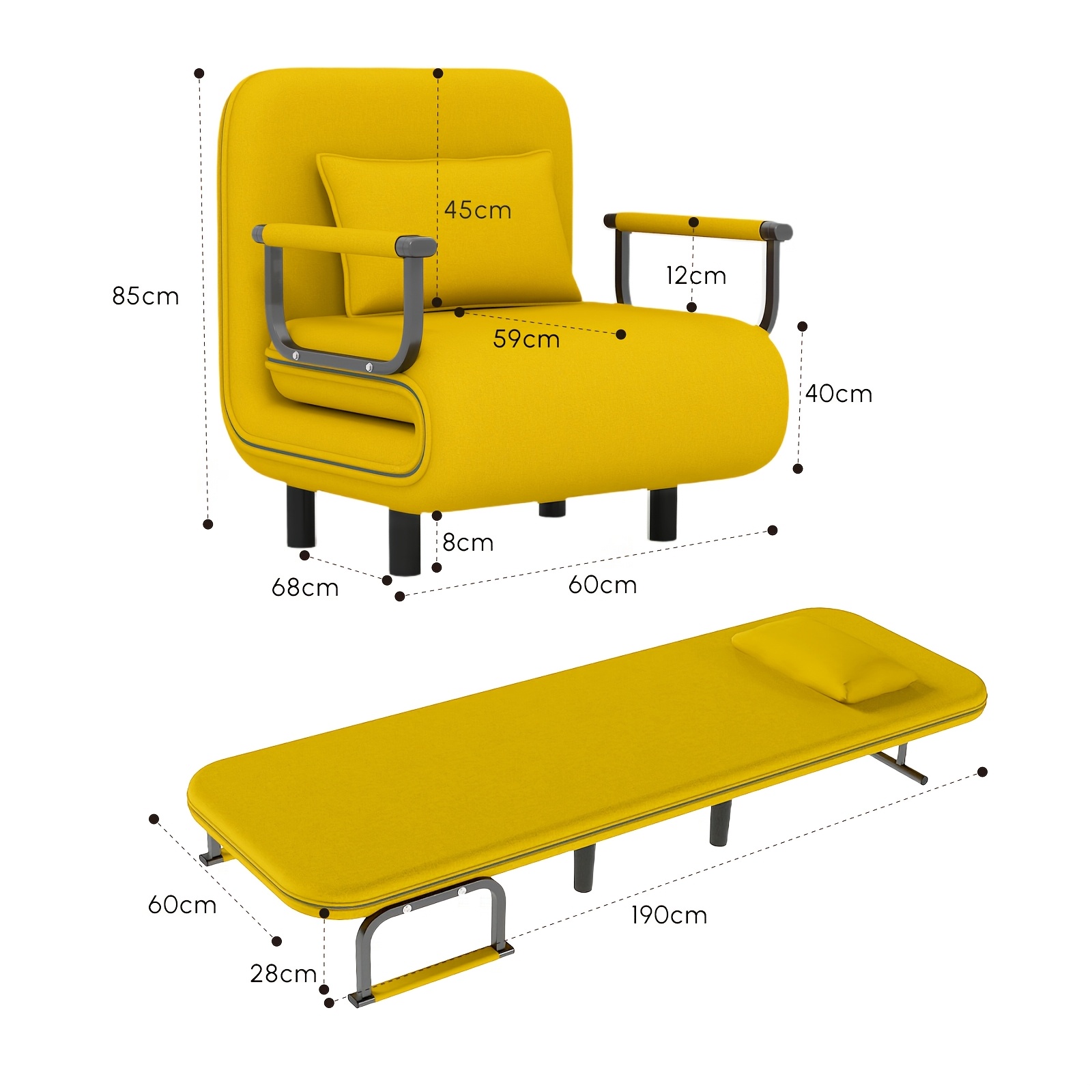 Canapé lit 5 en 1 pliable