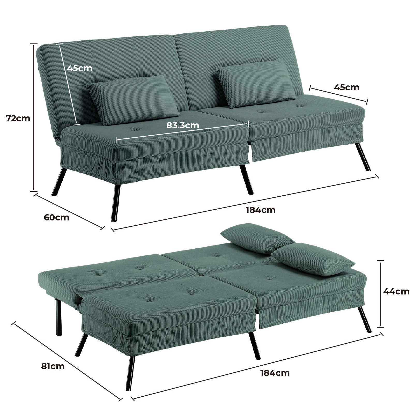 Canapé-lit 3 places convertible