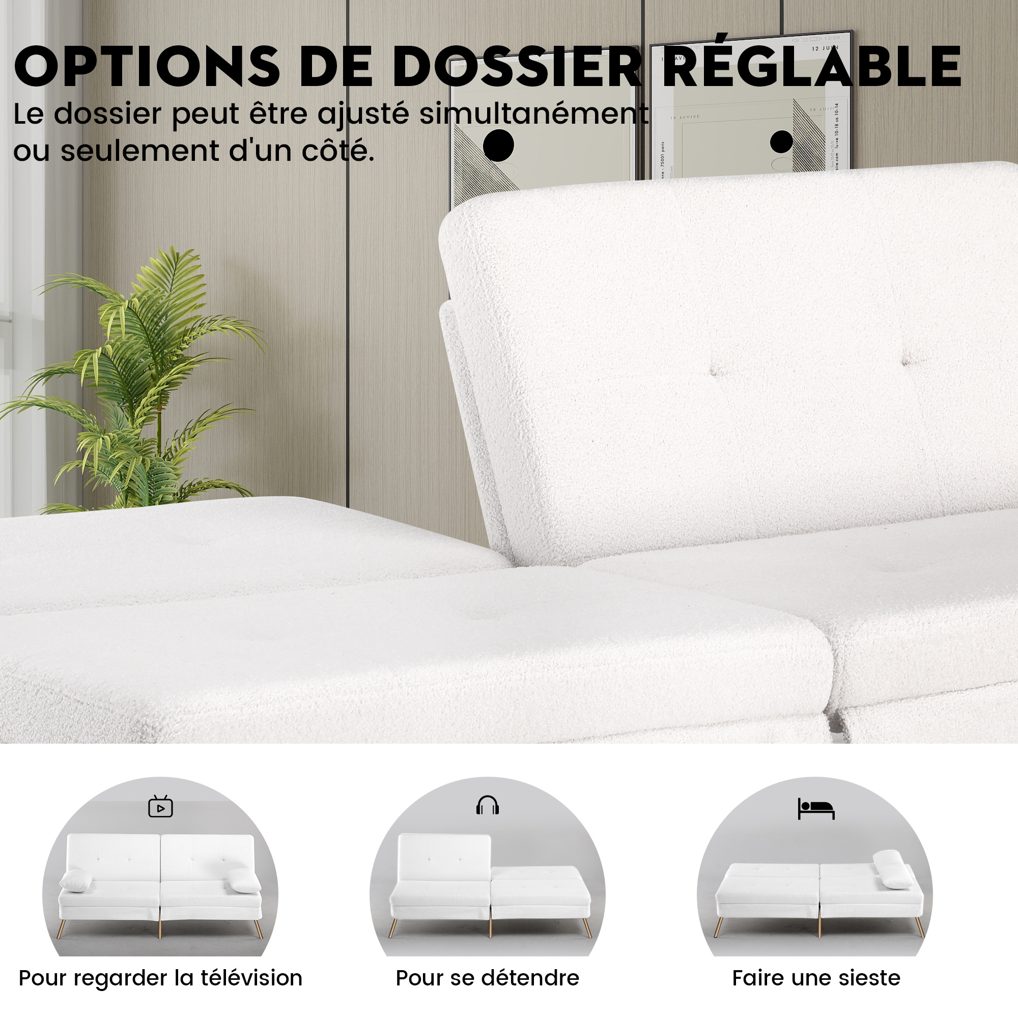 Canapé-lit 3 places convertible