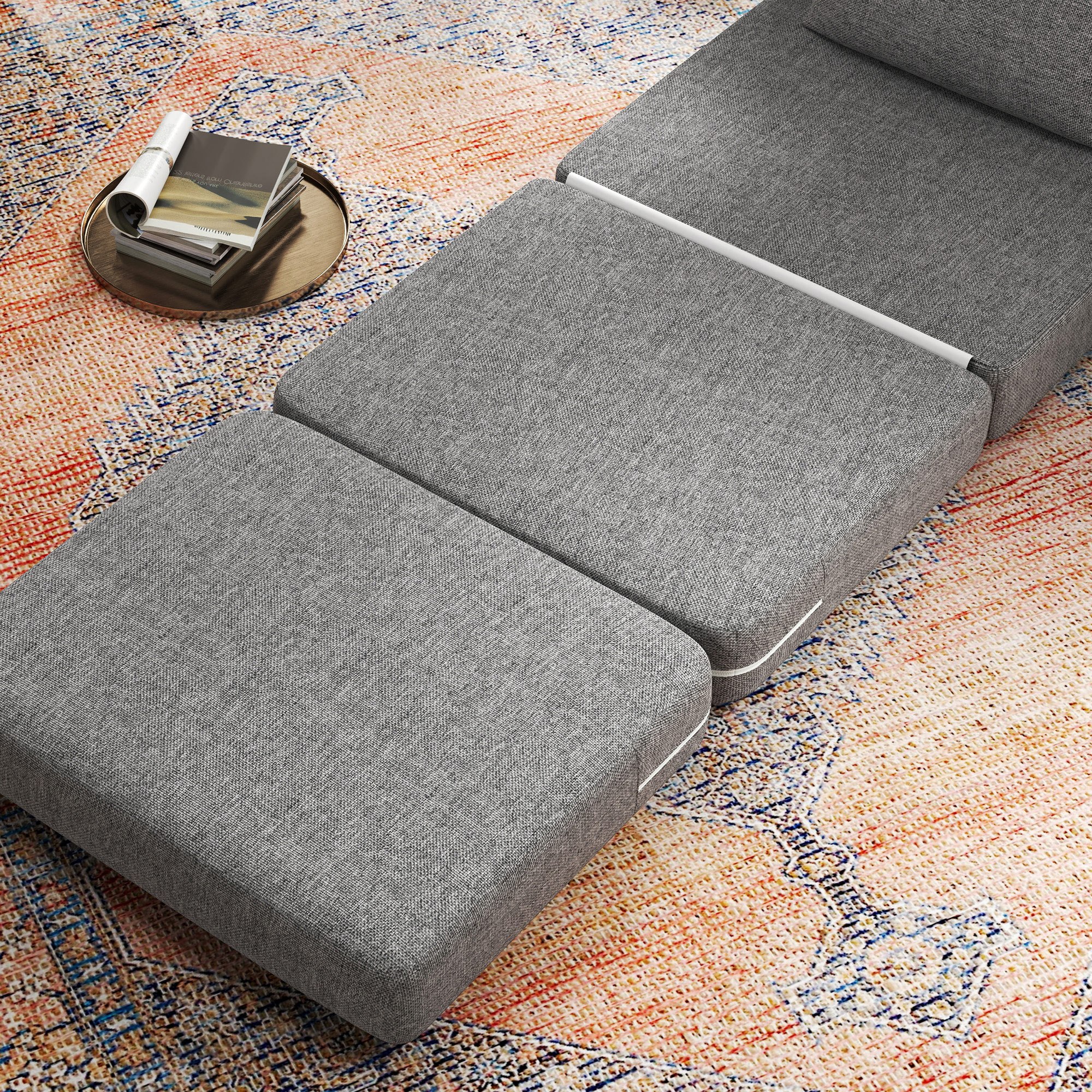 HOMCOM Fauteuil convertible 1 place fauteuil