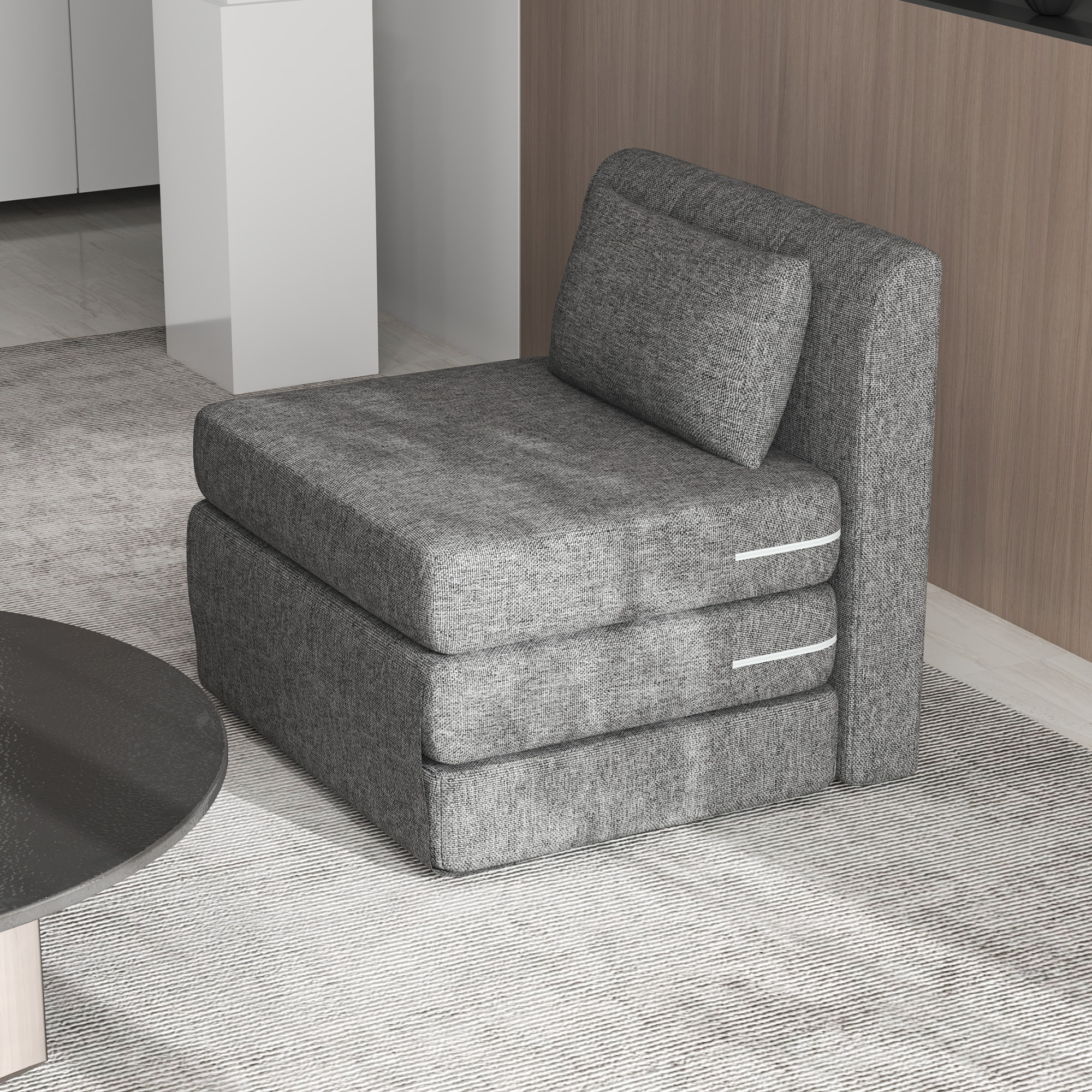 HOMCOM Fauteuil convertible 1 place fauteuil