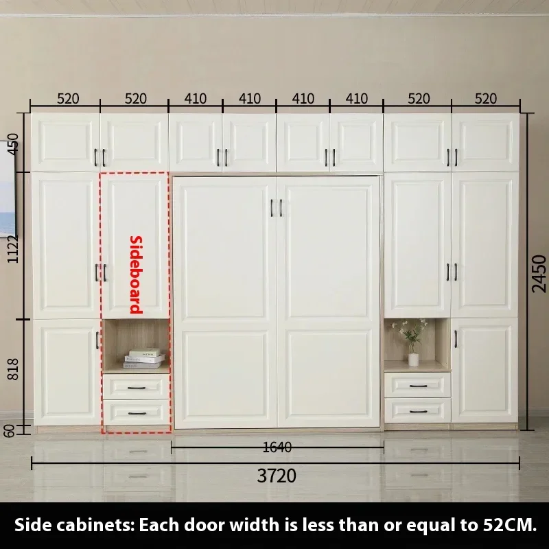 Lit escamotable mural multifonction