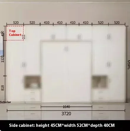 Lit escamotable mural multifonction