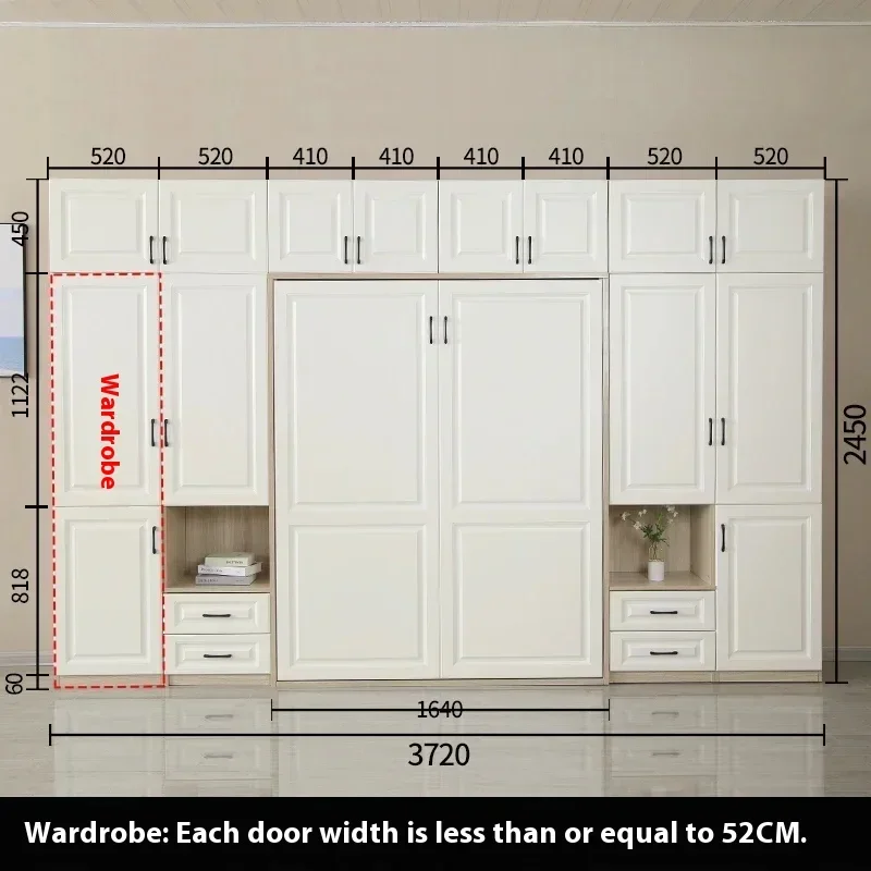 Lit escamotable mural multifonction