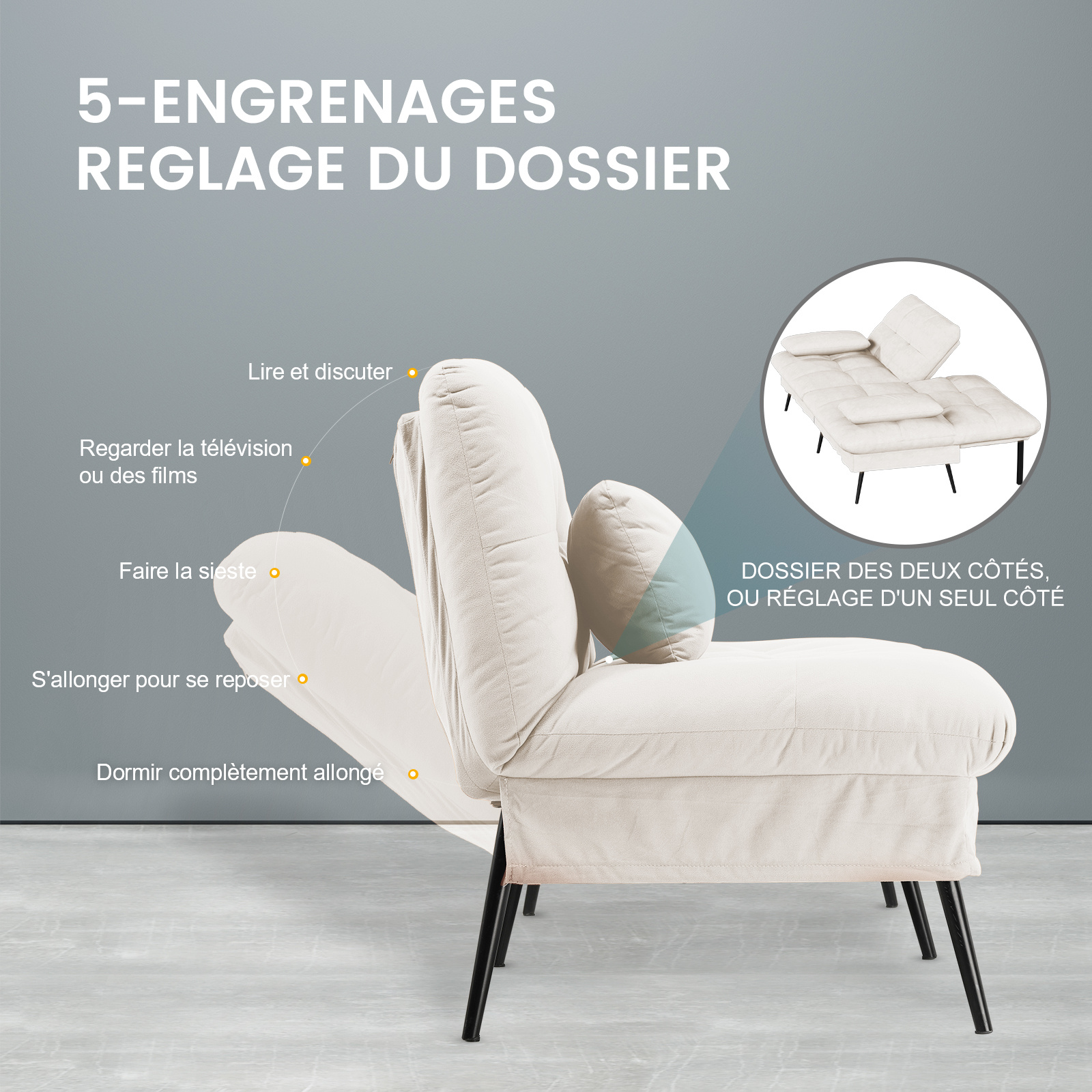 Canapé-lit 3 places convertible