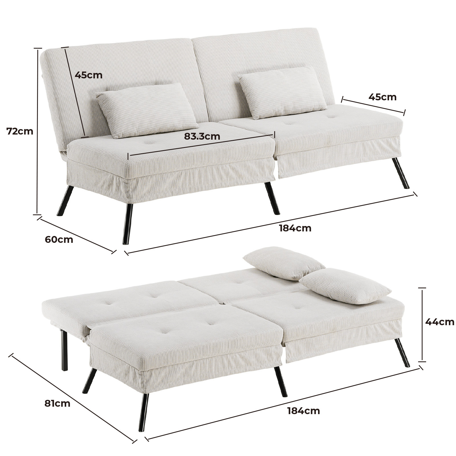 Canapé-lit 3 places convertible