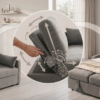 Canapé convertible gris avec mécanisme de pliage