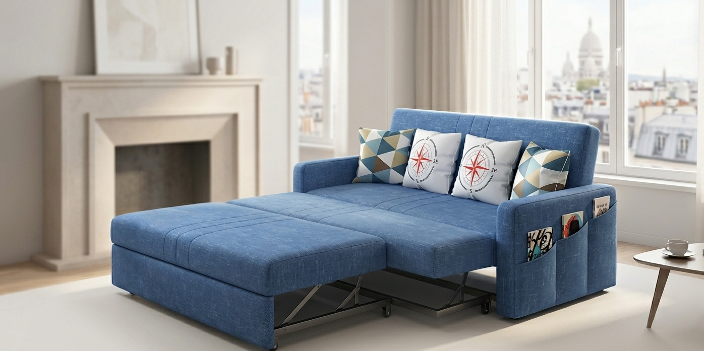 Canapé-lit 2 en 1 pliable extensible confortable