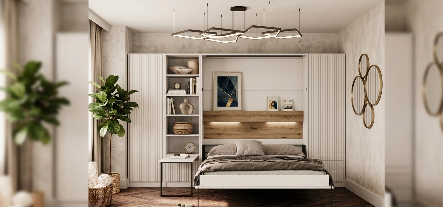 Lit escamotable armoire 140×200 discrète