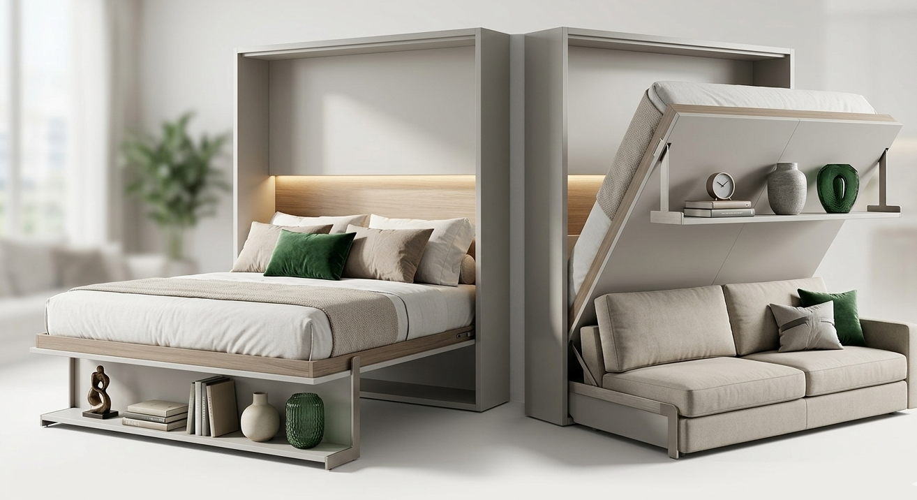 Lit escamotable mural multifonction : design optimiser l’espace