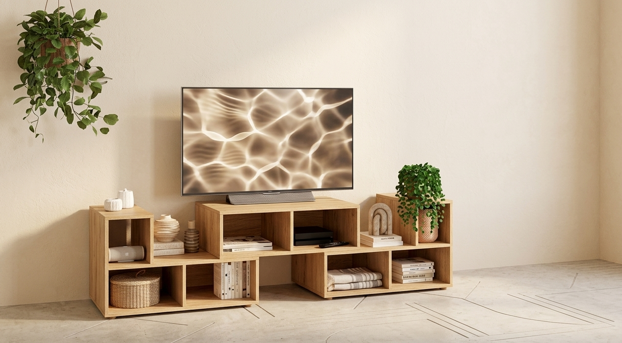 Meuble TV modulable 3 pièces en bois