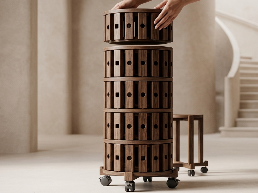 Tabourets empilables en bois