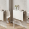 Table murale blanche rabattable, gain place.