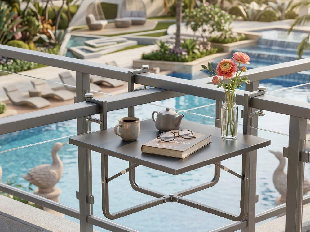 Table pliante suspendable pour balcon pratique et élégante