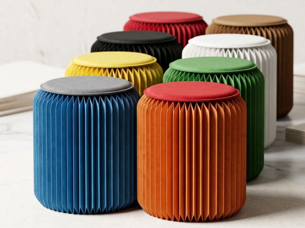 Tabouret pliable en papier kraft : design et durabilité