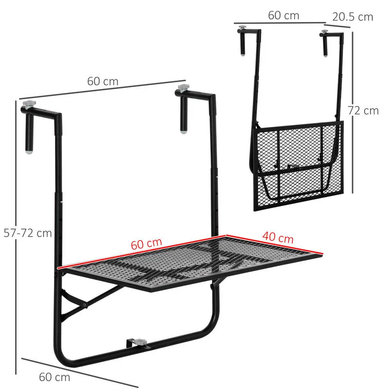 Table pliante suspendable pour balcon
