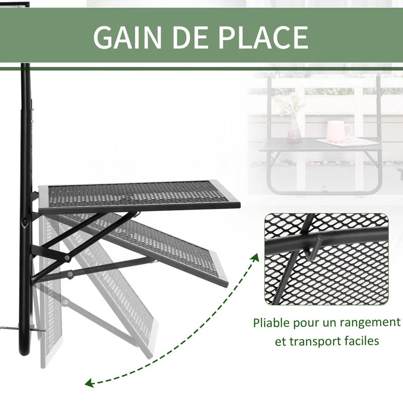 Table pliante suspendable pour balcon