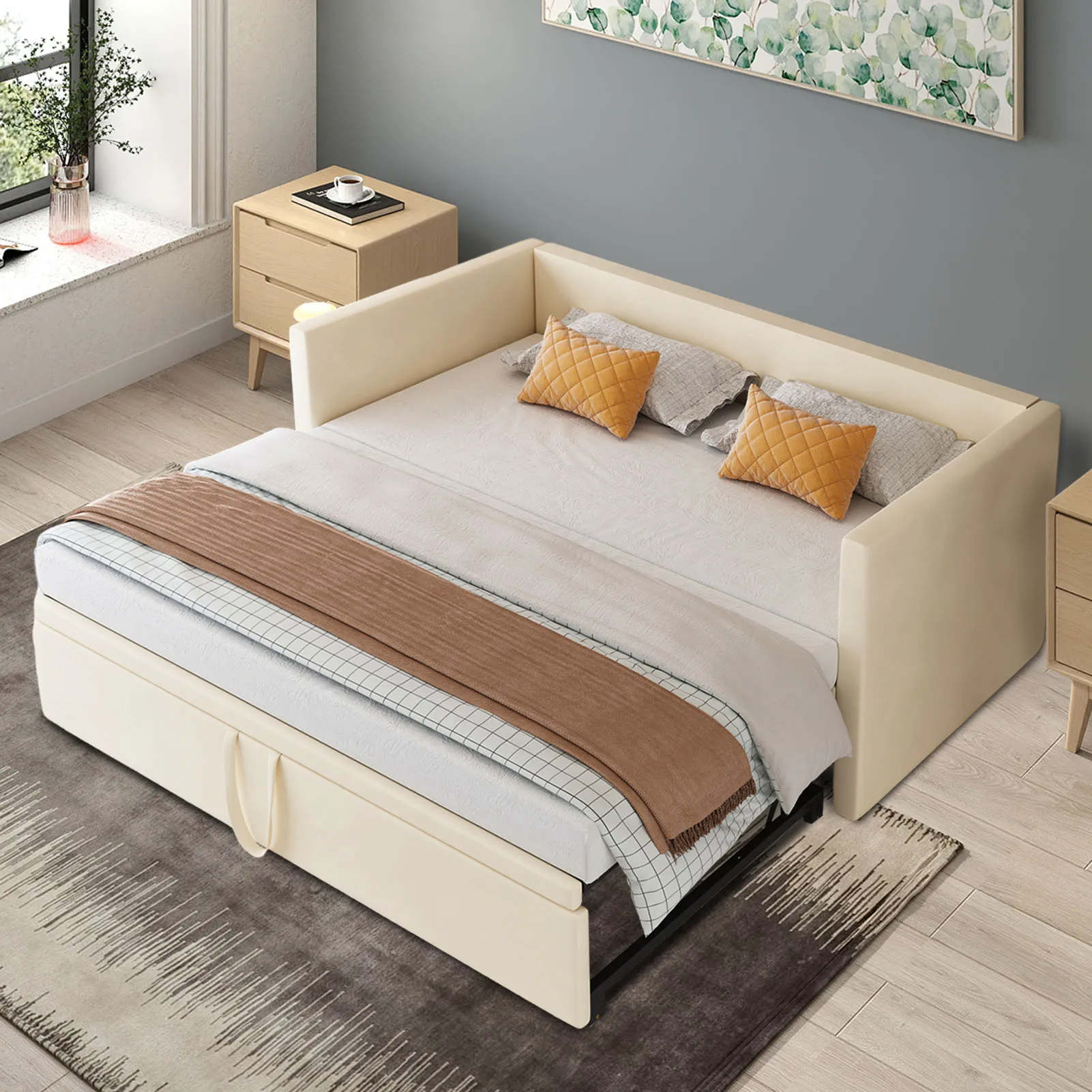 Canapé-lit 2 en 1 pliable extensible