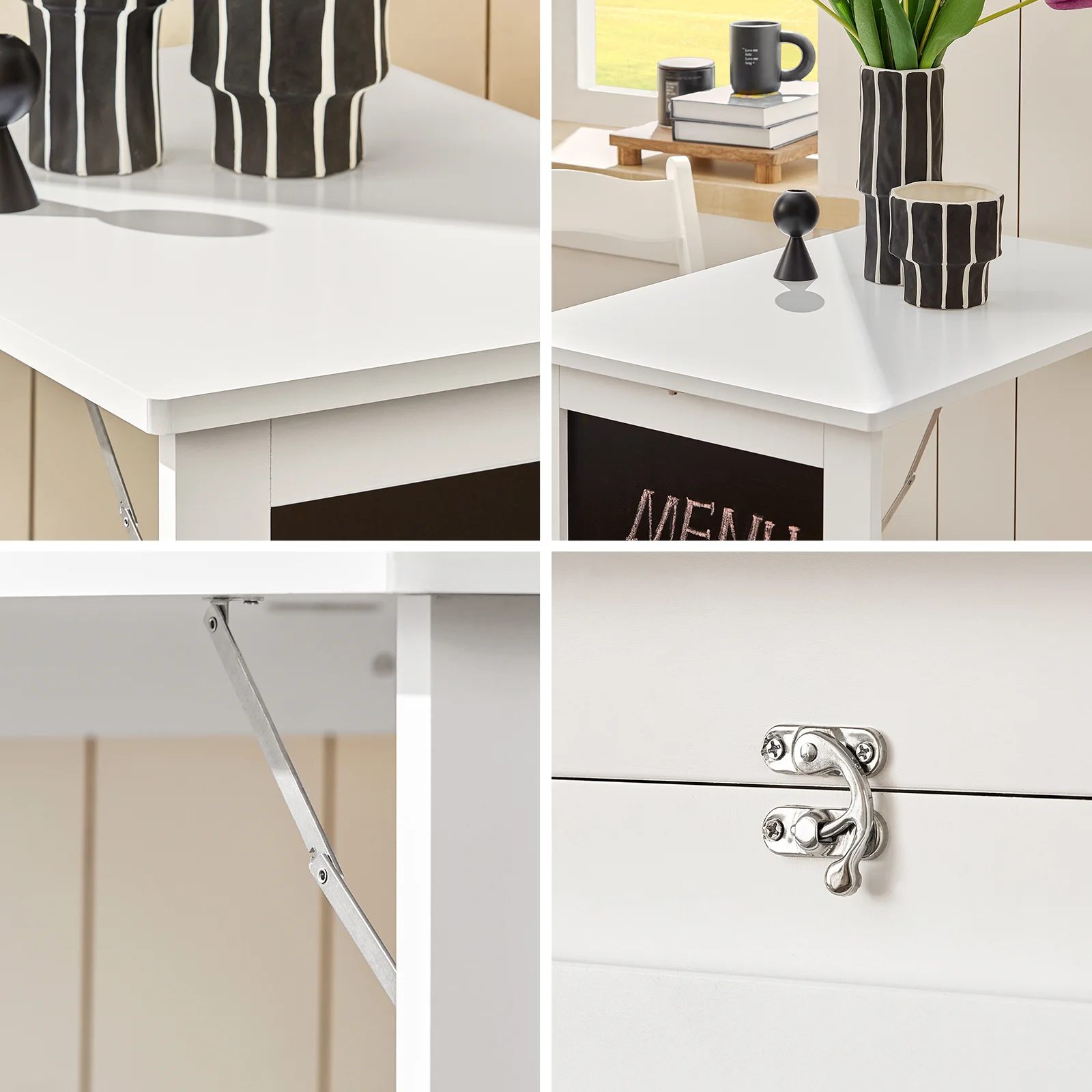Table murale pliable blanche