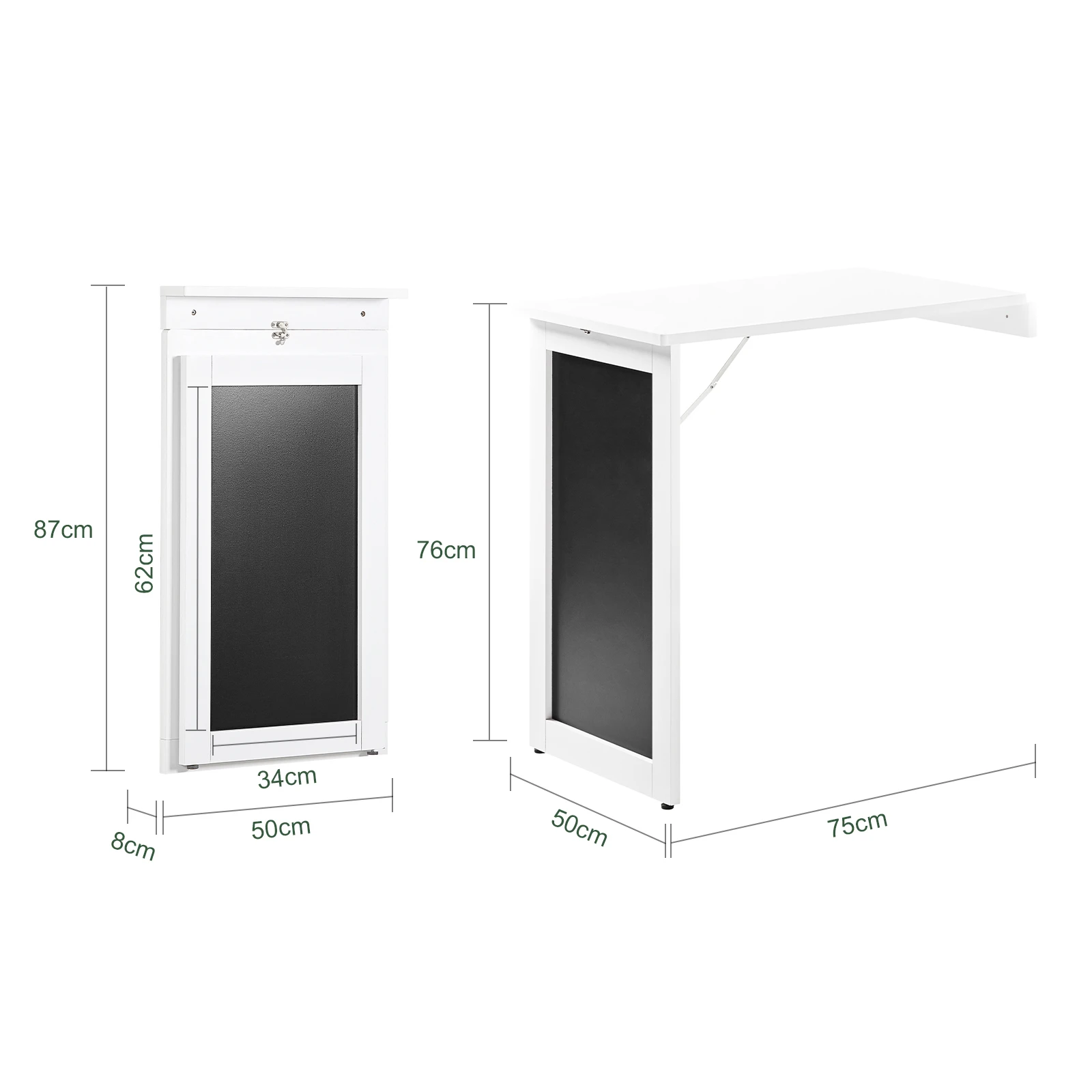 Table murale pliable blanche
