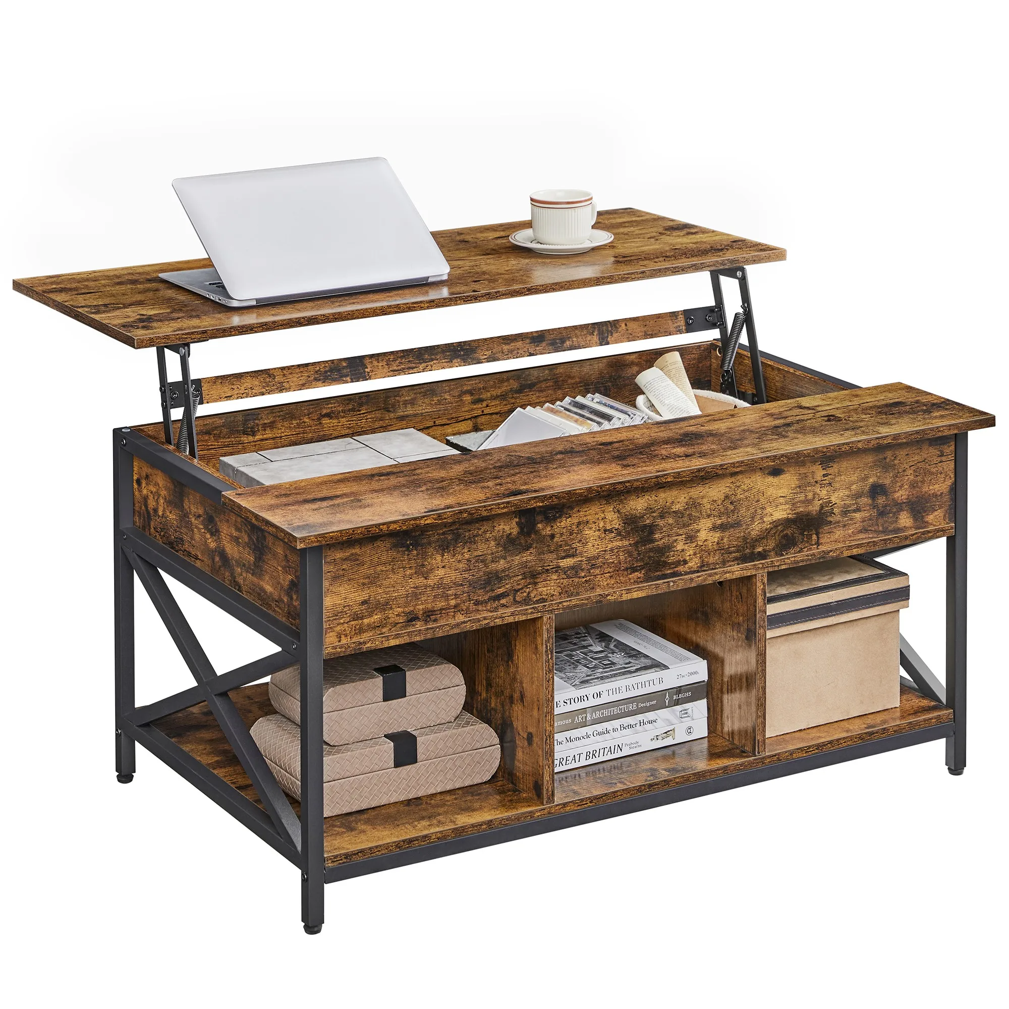 Table basse relevable et extensible avec rangement