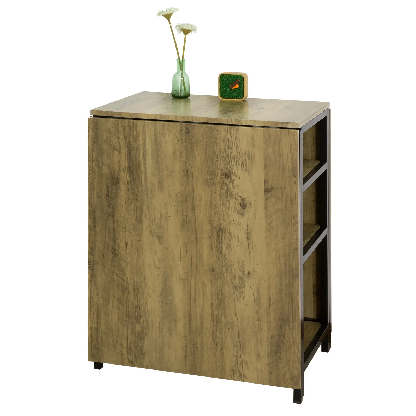 Table pliante avec étagères de rangement