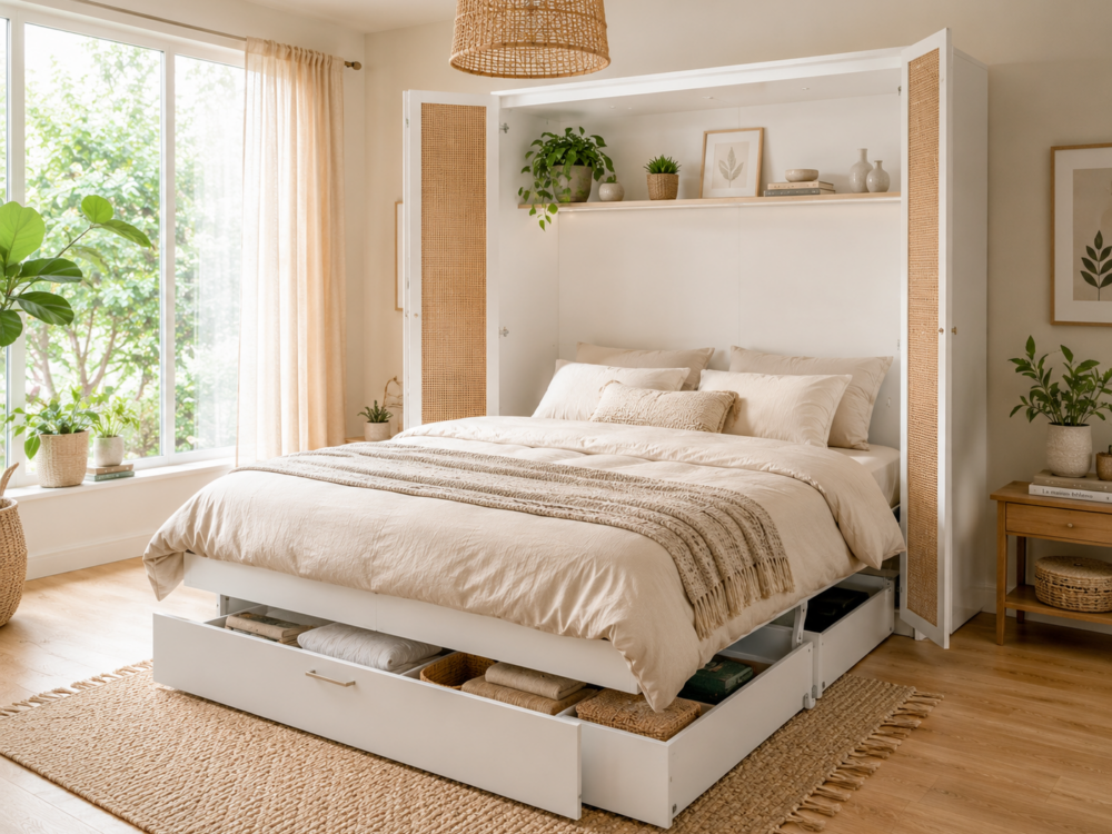 Lit escamotable armoire 140×200 cm : gagnez de l’espace sans sacrifier le confort