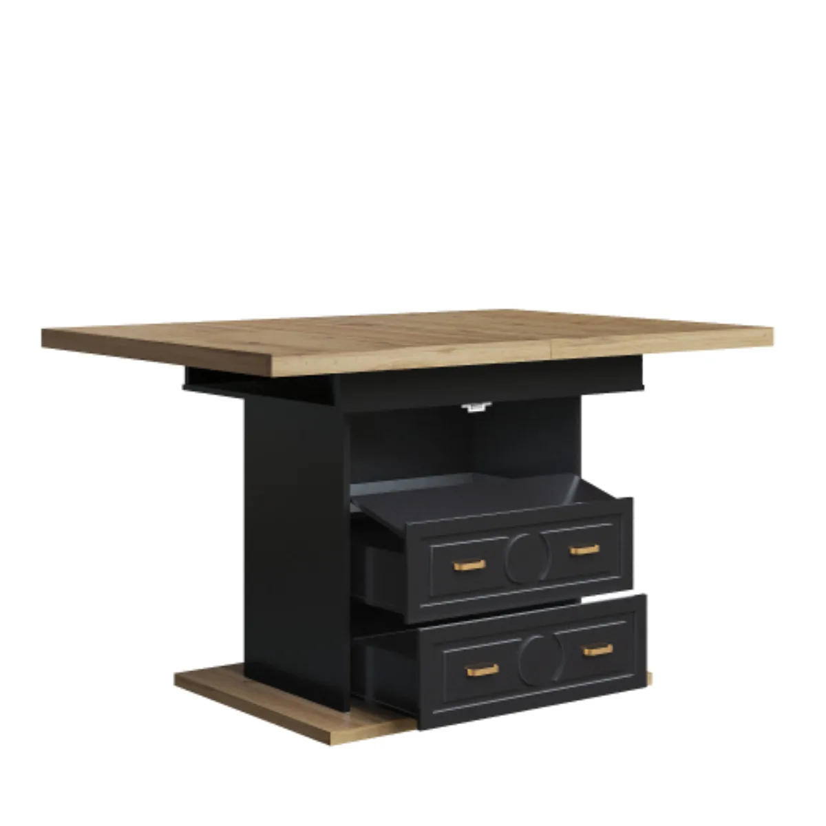 Table extensible avec rangement 110 à 140 cm