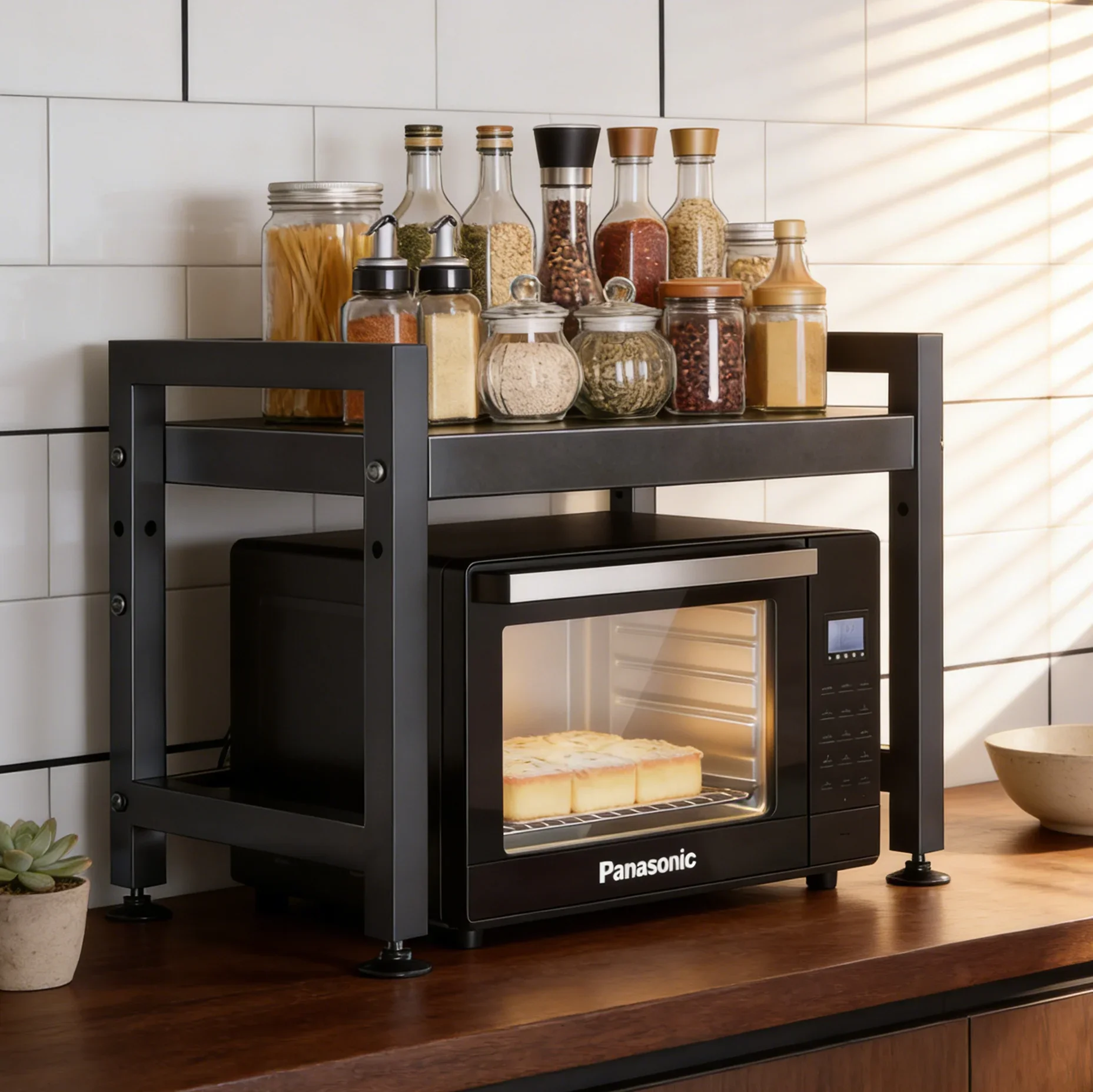 Support micro-ondes extensible réglable